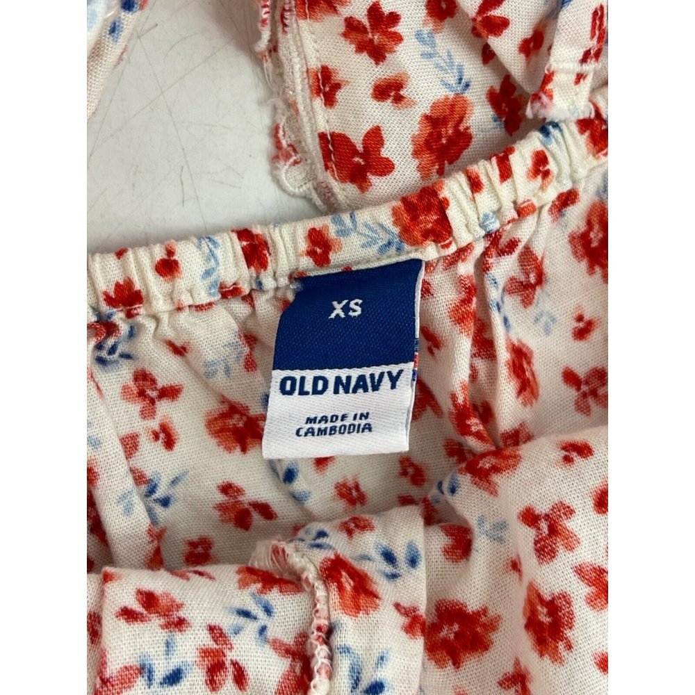 Old Navy Women's Sleeveless Orange White Floral Casual Dress Size XS - Picture 7 of 13